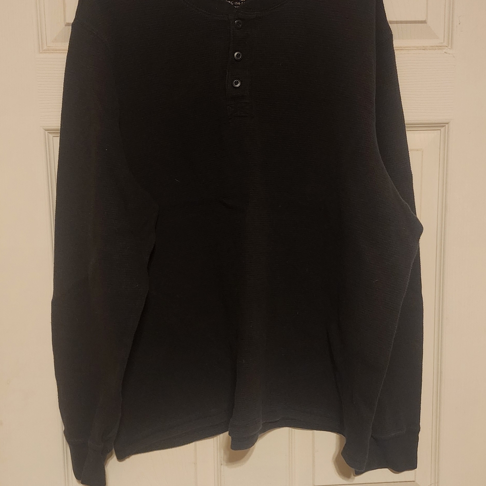 Faded Glory Black 3XL Henley